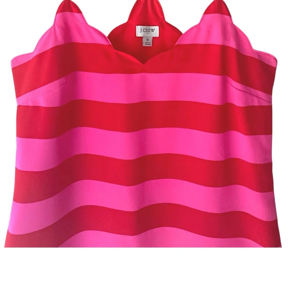 J CREW NWOT PINK & RED STRIPED CAMISOLE TOP | SIZE: 0 - Picture 2 of 9